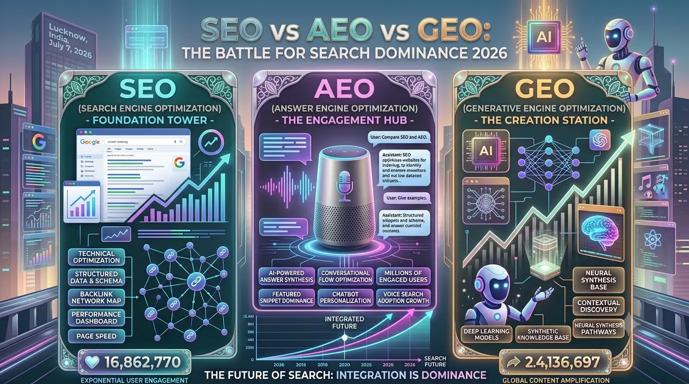 You are currently viewing SEO vs AEO vs GEO: Which Strategy Will Dominate Search in 2026?